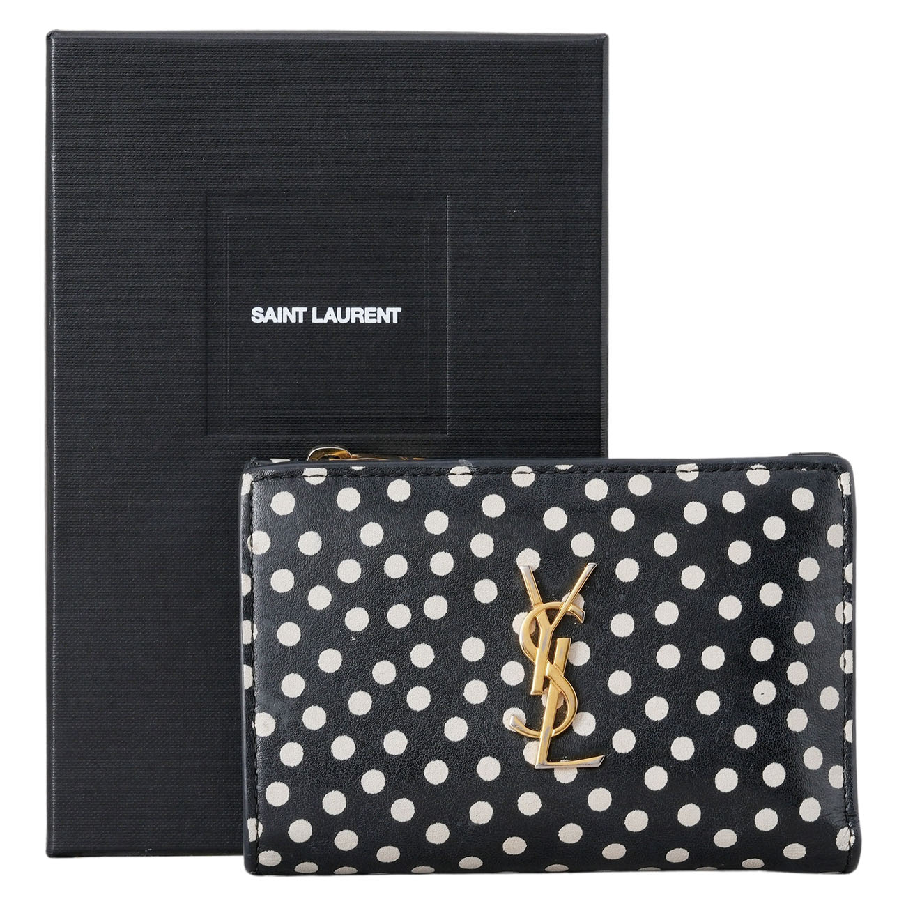 YVES SAINT LAURENT(USED)생로랑 584122 시즌 도트 반지갑